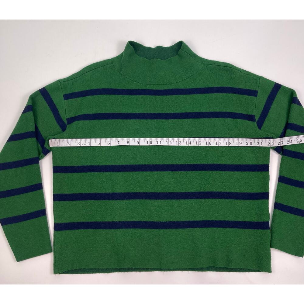 Maeve by Anthropologie Green Blue Striped Turtleneck Sweater Women’s XXS - Picture 6 of 9